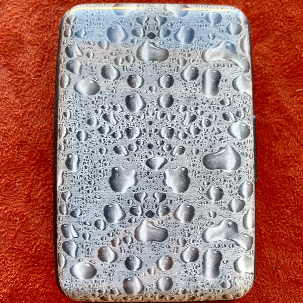 Unique RAINDROPS Print Hard Shell BUSINESS CARD HOLDER Case
